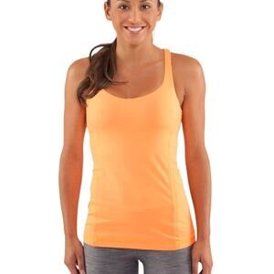 Lululemon Free To Be Tank Size 8 Creamsicle Pop Orange Built-In Bra Crossback